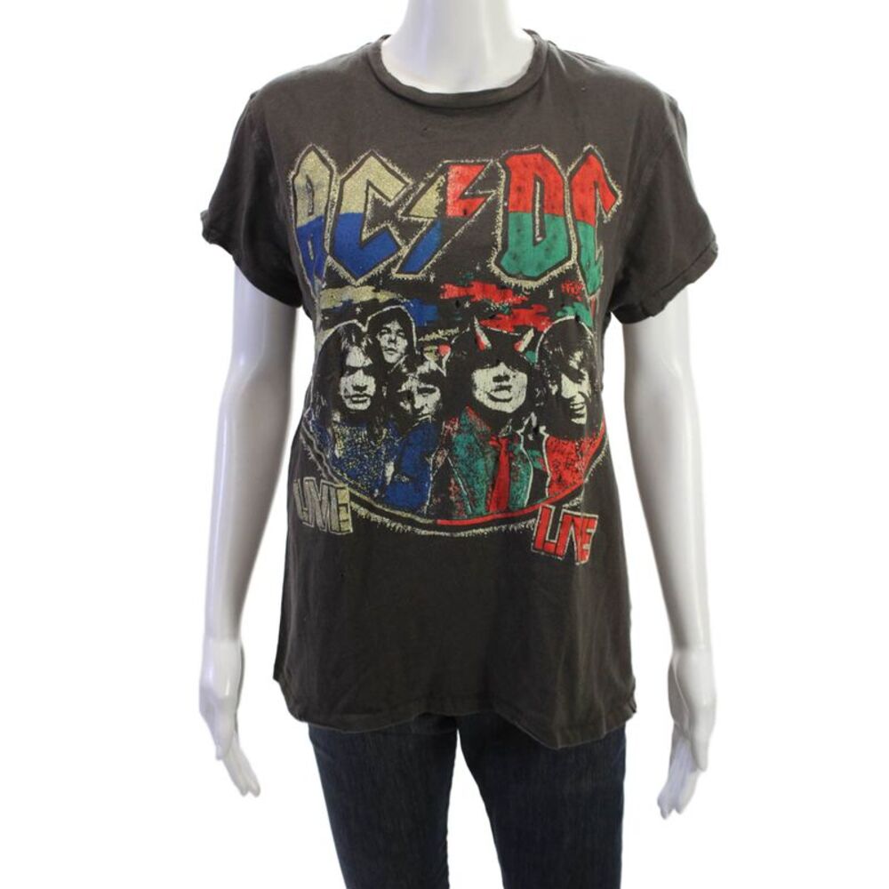 Madeworn Unisex Black Graphic Rock Cotton Crew Neck Short Sleeve T-Shirt Size S